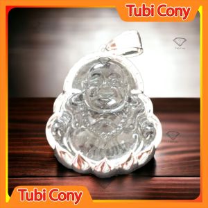 Mặt phật di lạc trắng khoảng 4 cm viền trắng vui vẻ bình an M106-115-KT Tubi Cony