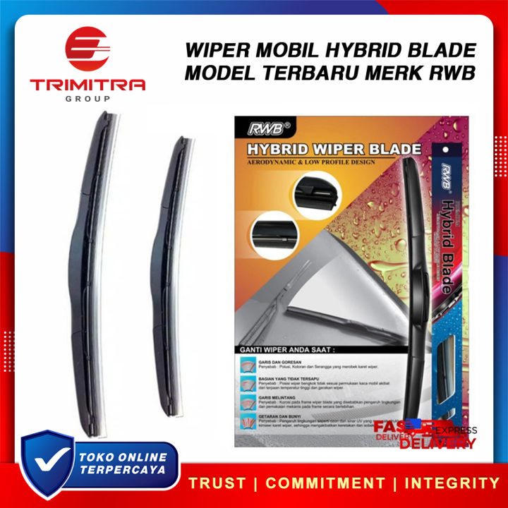 Wiper Mobil RWB Hybrid Blade Premium 14" 16" 18" 20" 21" 22" 24" 26"