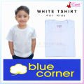 Blue Corner White Tshirt for Kids School White Tshirt Round Neck For Boys. 