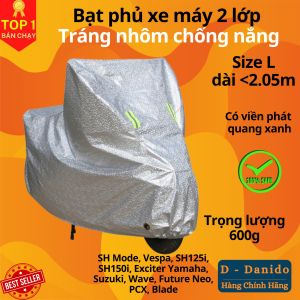 Bạt phủ xe máy chất lượng tốt chống mưa nắng bụi bẩn giảm hấp thụ nhiệt hàng cao cấp D Danido