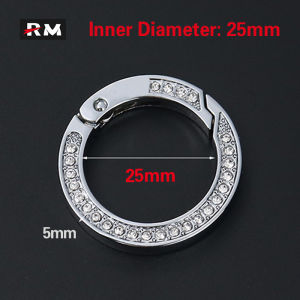 Double-Sided Diamond-Studded Spring Buckle Zinc Alloy Opening Spring Ring Bag Modification Shoulder Strap Connection Hook Buckle Fashion Clothing Luggage Accessories Car Key Ring