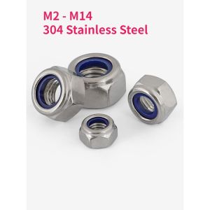 M2 M2.5 M3 M4 M5 M6 M8 M10 M12 M14 304 Stainless Steel Hex Lock Nut Self-locking Nut Anti-loose Nut