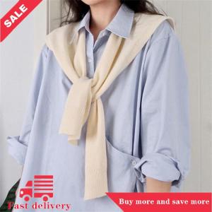[COD] Korean Knitted Shawl Air-conditioned Room Female Blouse Shoulders Fake Collar Cape Knotted Scarf Solid Color Neck Guard Scarve
