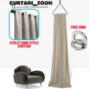 G6 Sandy Soil RING Type Blackout Curtain | Thick and Beautiful Curtain for Window Sliding Door Living Room & Bedroom | Affordable Ready Made Langsir