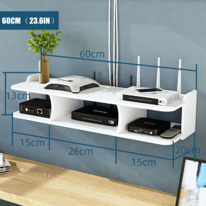 Router Rack Wall Living Room TV Set-Top Box Bedroom WiFi Storage Box Rack Punch-Free Wall-Mounted Free 2pcs Strong Non-marking Nails & Strong Non-Marking Stickers