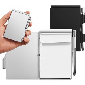 ZGNAY STUDIO Di động Sổ ghi chú nhôm với sổ ghi chú với bút Sổ tay bỏ túi kim loại Sáng tạo Túi Sổ tay dạng vỏ sò Vật tư kinh doanh