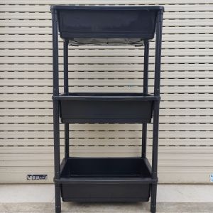 Bộ khay nhựa 3 tầng Trồng Rau Nuôi Cá 65x42x16 - Chân màu Đen