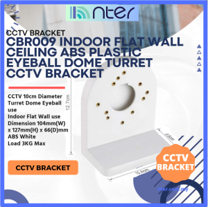 CCTV Camera Indoor Plastic Wall Mount Enclosure Bracket for 100 mm Small Turret Dome Eyeball Camera White CBR009