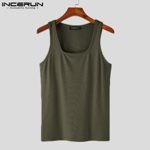 INCERUN Mens Crew Neck Vests Tank Fit Sleeveless Sport Tracksuit Tops GYM Tee Shirts Singlet