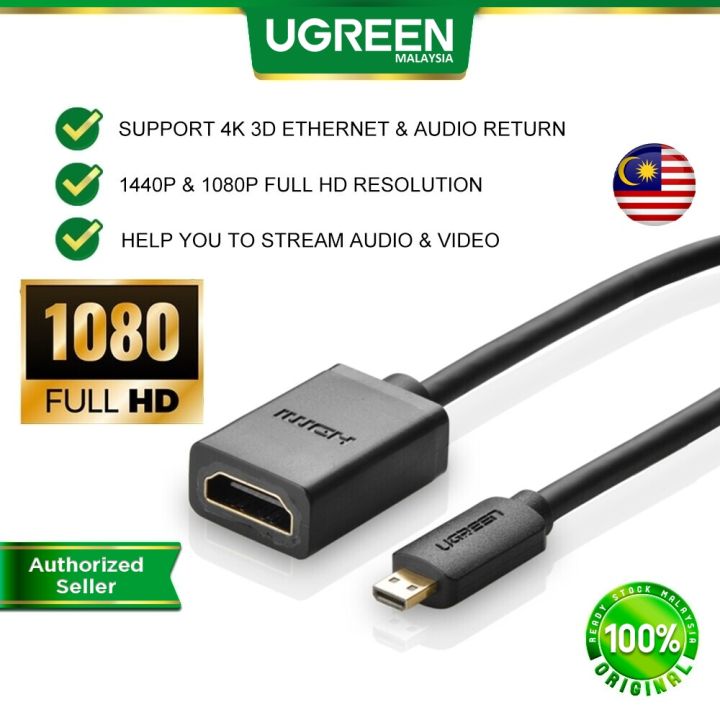 UGREEN Micro HDMI to HDMI Cable Male to Female with Ethernet Type