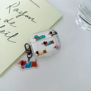 Feng เคสหูฟัง เคสใสการ์ตูนนูน ลายคุกกี้น้ำเงิน เคสหูฟังบลูทูธ เคสหูฟังไร้สาย เเถมห่วงคล้อง สำหรับ Airpods4 Airpdos1/2/3 Airpods pro/pro2