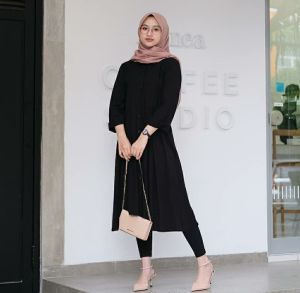 Zerea Tunik - long tunik rayon twiil atasan wanita premium kekinian tunik wanita terbaru full kancing