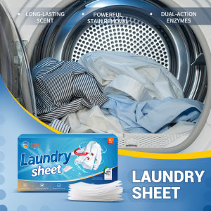 Natural Concentrated Laundry Detergent Sheets (60 Sheets) - Strong Stain Removal Residue-Free Hypoallergenic for Baby Clothing & Sensitive Skin Eco-Friendly Travel Essentials