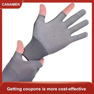 【CANAMEK】 Glue-Dot không trượt găng tay đi xe đạp cho nam giới ngoài trời hai ngón tay màn hình cảm ứng Găng tay mỏng