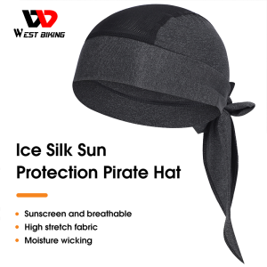 WEST BIKING Ice Silk Sunscreen Hat Breathable Headscarf Outdoor Motorcycle Pirate Hat Fishing Windproof Cap Cycling Men Pirate Hat