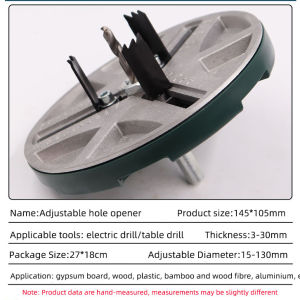 Adjustable Diameter Hole Saw 45mm-130mm Dia Hole Cutting Drill Bit For Wood Plastic Thin Metal