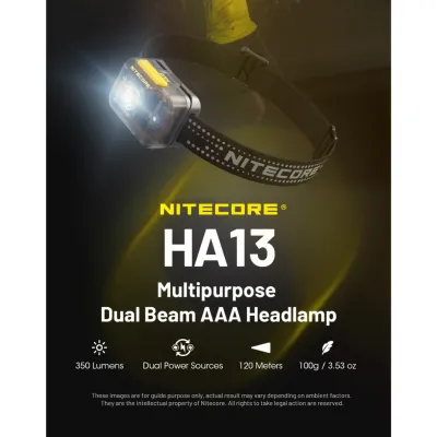 NITECORE Senter Kepala LED Headlamp Dual Beam Lightweight 350lm - HA13