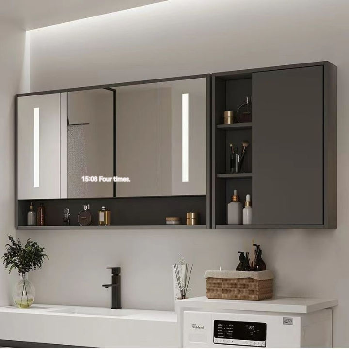 Bathroom Smart Mirror with Side Toilet Wall mounted