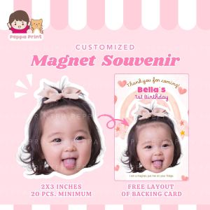 Face Magnet Ref Magnet Souvenir for Baptism Christening Birthday Party Giveaway Customized