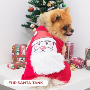 Fur Santa Tank dan Ruffle Tank - Baju Kucing dan Baju Anjing POMAPOO Premium Berkualitas