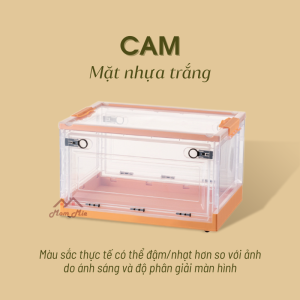 Thùng nhựa PP đựng đồ có bánh xe nắp mở hai phía xếp chồng được - N301