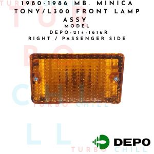 1980-1986 MB. MINICA TONY/L300 FRONT LAMP ASSY DEPO-214-1616R RIGHT / PASSENGER SIDE