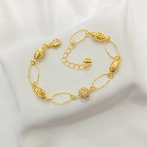 Gelang Jurai Wanita Bola Permata Aksesoris Perhiasan Lapis Emas