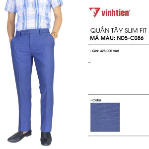 Quần Tây Nam Trơn Dáng Slimfit Vĩnh Tiến 425 Co dãn nhẹ 4 chiều Sang trọng