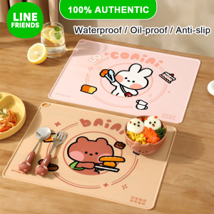 100% Authentic Line Friends Placemat Heat Resistant Anti-scalding Coasters Waterproof Oil-proof High Temperature Resistance Silicone Tablecloth Childrens Anti-slip Mat LFB60