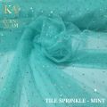 Kain Tile Tulle Gliter Sprinkle METERAN (100cm) Bahan Dress Premium Mewah dan Murah Tile Diamond Halus Lebar 170 cm. 