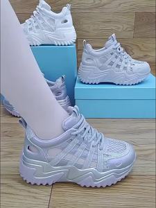 [Free Shipping] Thick-Soled Hollowed-Out Fashionable WomenS 2026 Summer New Mesh Breathable Casual Shoes Height-Increasing Versatile Sandals Trendy