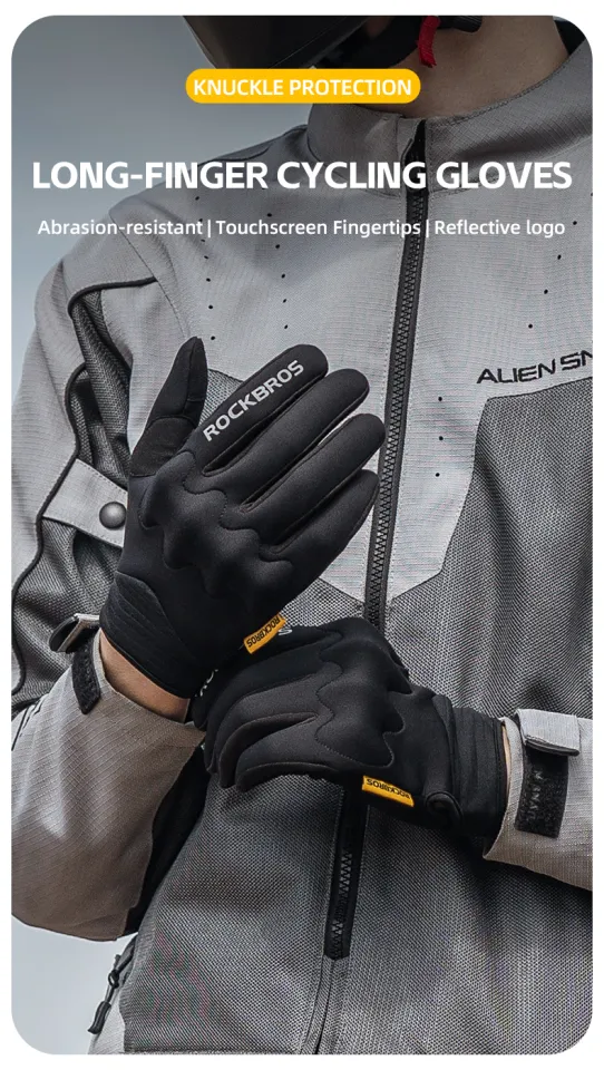 thumbnail image 2 of RockBros Full Finger Cycling Gloves – Touch Screen, MTB/Bike, Black/Grey, Unisex 2 of 5