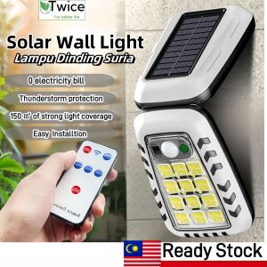 Twice Lampu Solar LED Light Wall Lamp Sensor Light Motion Sensor Remote Control Outdoor Graden Street Lampu dinding luar induksi