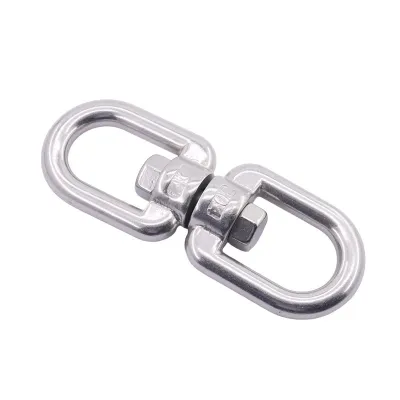 M6/M8 Stainless Double Ended Swivel Eye Marine Ringing Sling Chain Lifting Heavy Duty Shackle Ring Connector