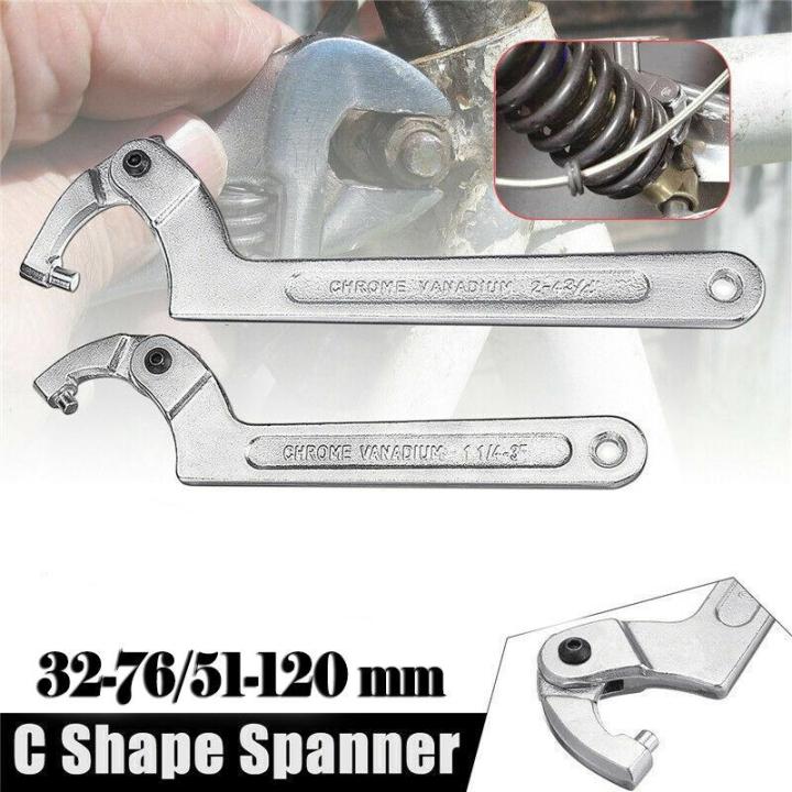 【Ready Stock】3276/51120mm Adjustable Hook Wrench C Spanner Tool