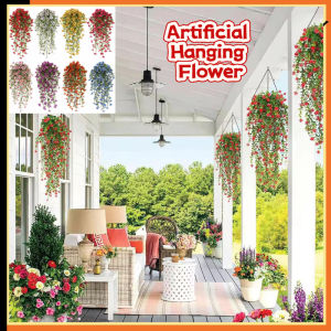 Hanging Artificial Plant & Plastic Pot Artificial Flower Plant Leaves Garden Home Decor Bunga Hiasan