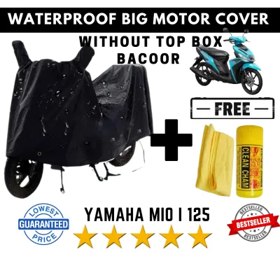 THICK YAMAHA Mio i 125 MOTOR COVER WATERPROOF / THICK YAMAHA Mio i 125 MOTORCYCLE COVER WATERPROOF MAKAPAL AT DURABLE BLACK MOTORCYCLE COVER ORIGINAL with free CHAM CLEANER Assorted High Quality (COD)