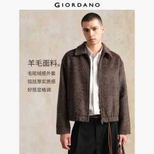 Giordano Men Brushed wool-blend jacket Free Shipping 18075824