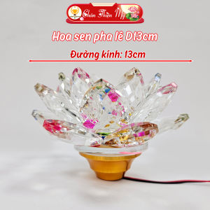 Đầu Đèn Hoa Sen Pha Lê Gắn Lư Đồng Có Sẵn Led Nhiều Chế Độ CHÂN THIỆN MỸ Trang Trí Bàn Thờ Gia Tiên