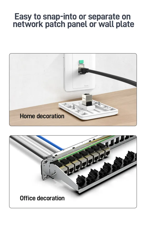 TRIPLETT CAT7 Shielded Keystone Jack,10PK,Metallic CAT7-KJSWH-10PK - The Home Depot - View #10