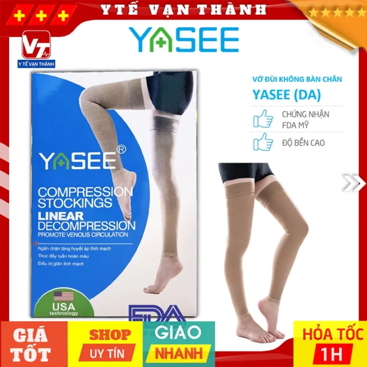 Vớ Y Khoa Đùi Không Bàn Chân Yasee (Màu Da) | Tất Suy Giãn Tĩnh Mạch ...