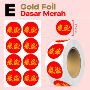 Sticker Fu Imlek Tahun Baru Cina CNY Fuk Berkat Berkah Polymas Foil 25 cm/500 pcs/ Roll