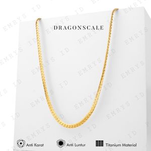 [bisa COD] Emrys Necklace DRAGON SCALE Real Titanium Anti Karat Kalung Titanium Pria Wanita / Sierra Kalung Limited Edition Bergaransi