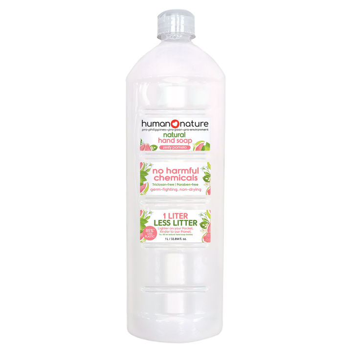 Human Nature Natural Hand Soap Citrus or Pomelo Scents | Non-drying, Lightweight & Bubbly, Effectively wash away germs (No Harmful Chemicals)