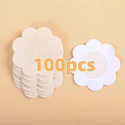 200 PCS Nipple Stickers Unisex Anti-convex Nipple Cover Waterproof Self-Adhesive Silicone Nipple sticker Disposable Non-woven Fabric Breast Pad