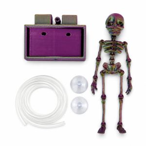 VINEY Air Pump Driven Dancing Skeleton Aquarium Bubbler Glow in Dark 3D Printed Fish Tank Dance Skull Bubbler Skeleton Statue Plastic Water Wiggling Skeleton Decor Fish Landscaping
