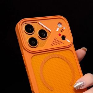 Luxury Shockproof Armor Magnetic Phone Case For iPhone 17 16 15 14 13 12 Pro Max Plus For Magsafe Acrylic Heat Dissipation Cover