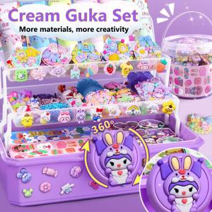 1008 PCS Cream Guka Set Sticker Kuromi Kuka With Storage Box DIY Guka Plate Decal DIY Key Chain DIY Hair Clips Guka Cream Handmade Entrepreneurship Childrens Puzzle Gift Girl Toy