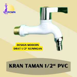 KERAN KRAN AIR TAMAN PVC / KRAN PLASTIK PVC /KRAN PLASTIK - PUTIH
