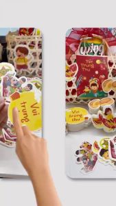 [HỎA TỐC HCM] SET 50/100 Tag trang trí Trung Thu–Hình dán chủ đề trung thutrang trí set quà trung thu đèn lồngmẹt tre